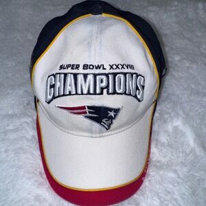 New England‎ Patriots Super Bowl XXXVIII Champions Hat NFL Reebok locker room